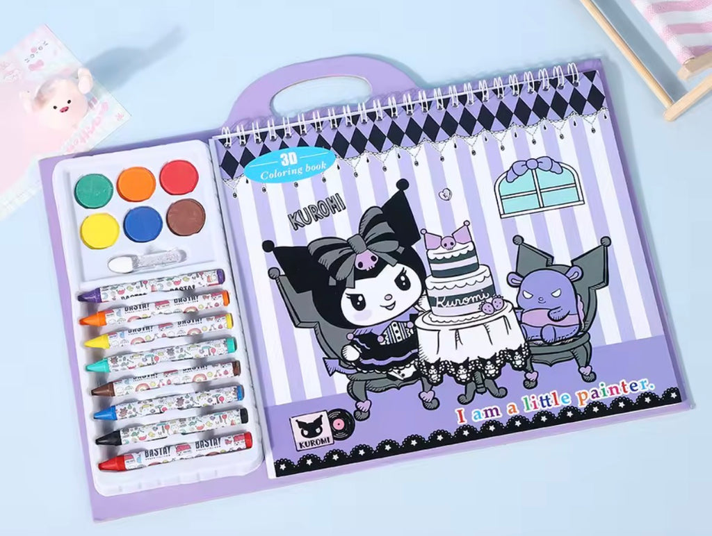 Crayon Doodle & Coloring Book Educational Magic Drawing & Watercolour Book