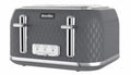 4 Slice Toaster with High Lift and Wide Slots Grey
