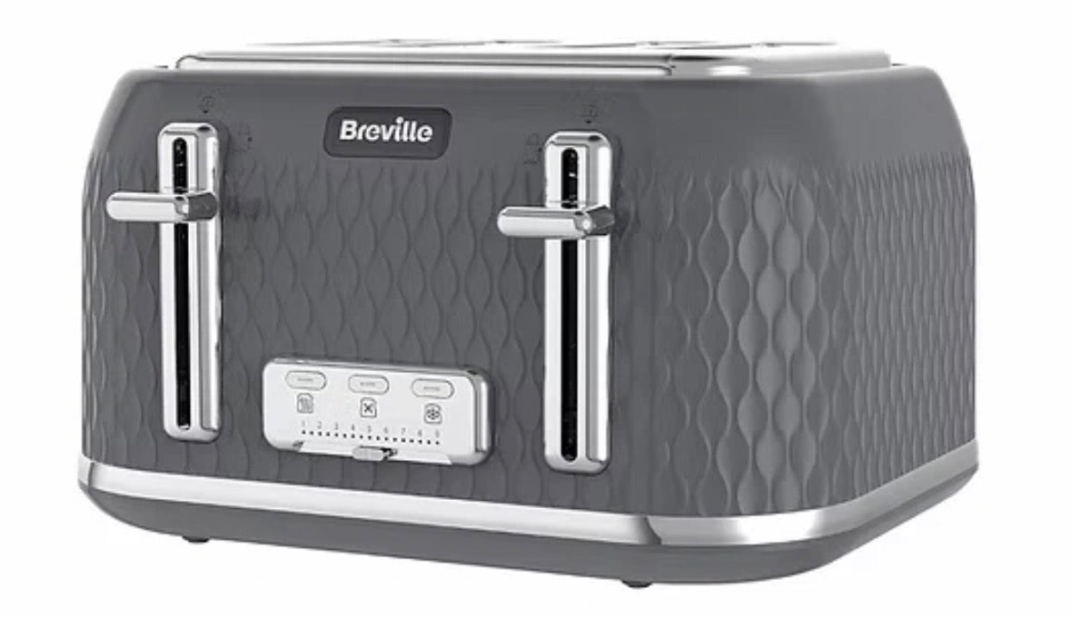 4 Slice Toaster with High Lift and Wide Slots Grey