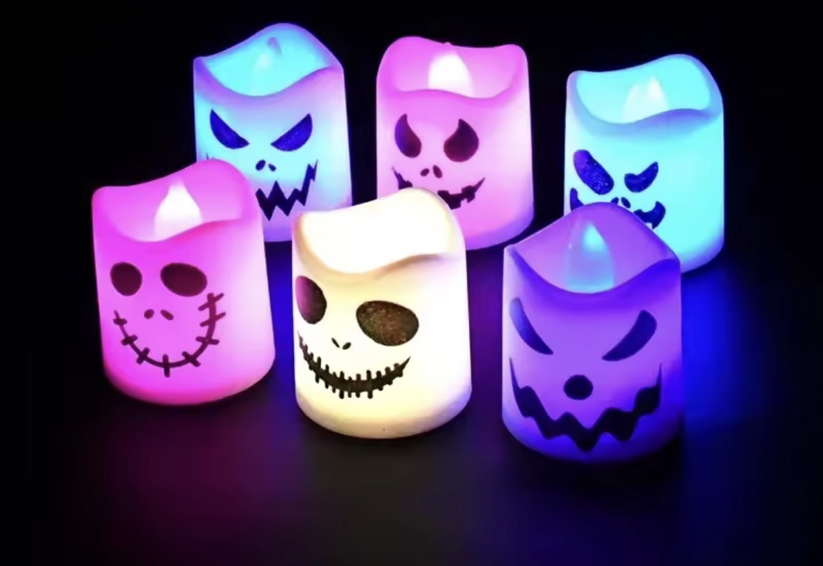 6pcs Halloween Led Ghost Pumpkin Candle Light