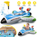 Inflatable Ring Float Pool Fun Toy Aircraft Seats With Water Gun Easy Inflate