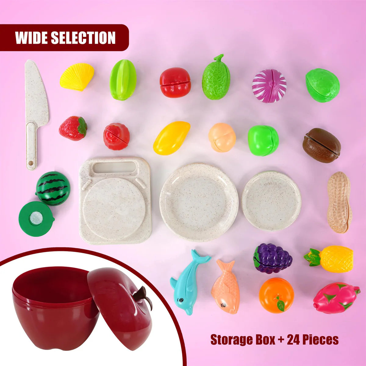 Fruit Cutting Toy Set with Storage Case