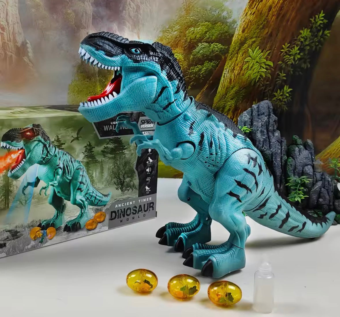 Electric  Large Size Walking Spray Lay Eggs Dinosaur Robot  for Kids With Light Sound