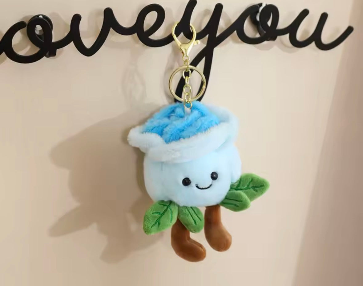 Rose Flower Plush Keychain