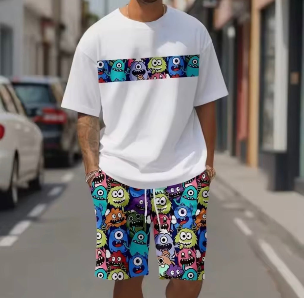cartoon print summer 2PC Set