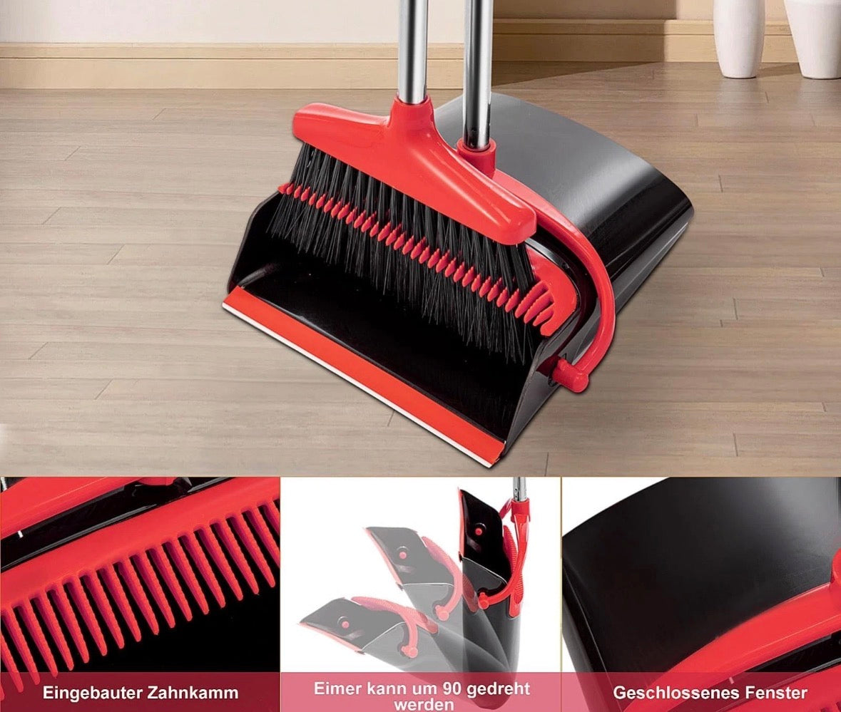 Dustpan and Brush Set Extra Long Handle