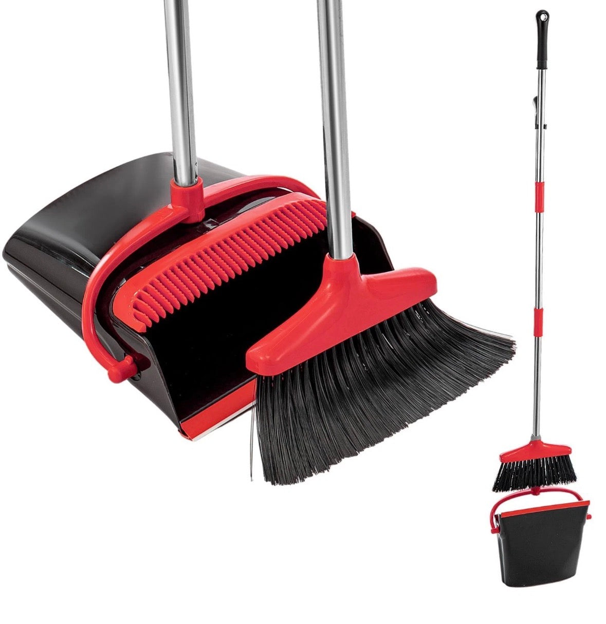 Dustpan and Brush Set Extra Long Handle