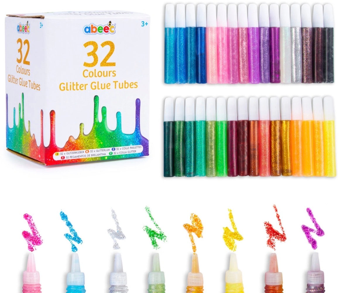 32 Glitter Glue Pens Set