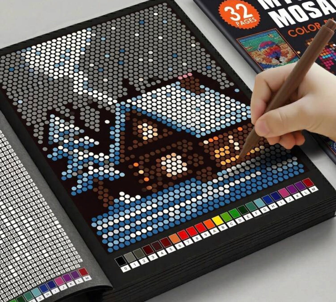 32page Mysterious Mosaic Pixel Coloring Book