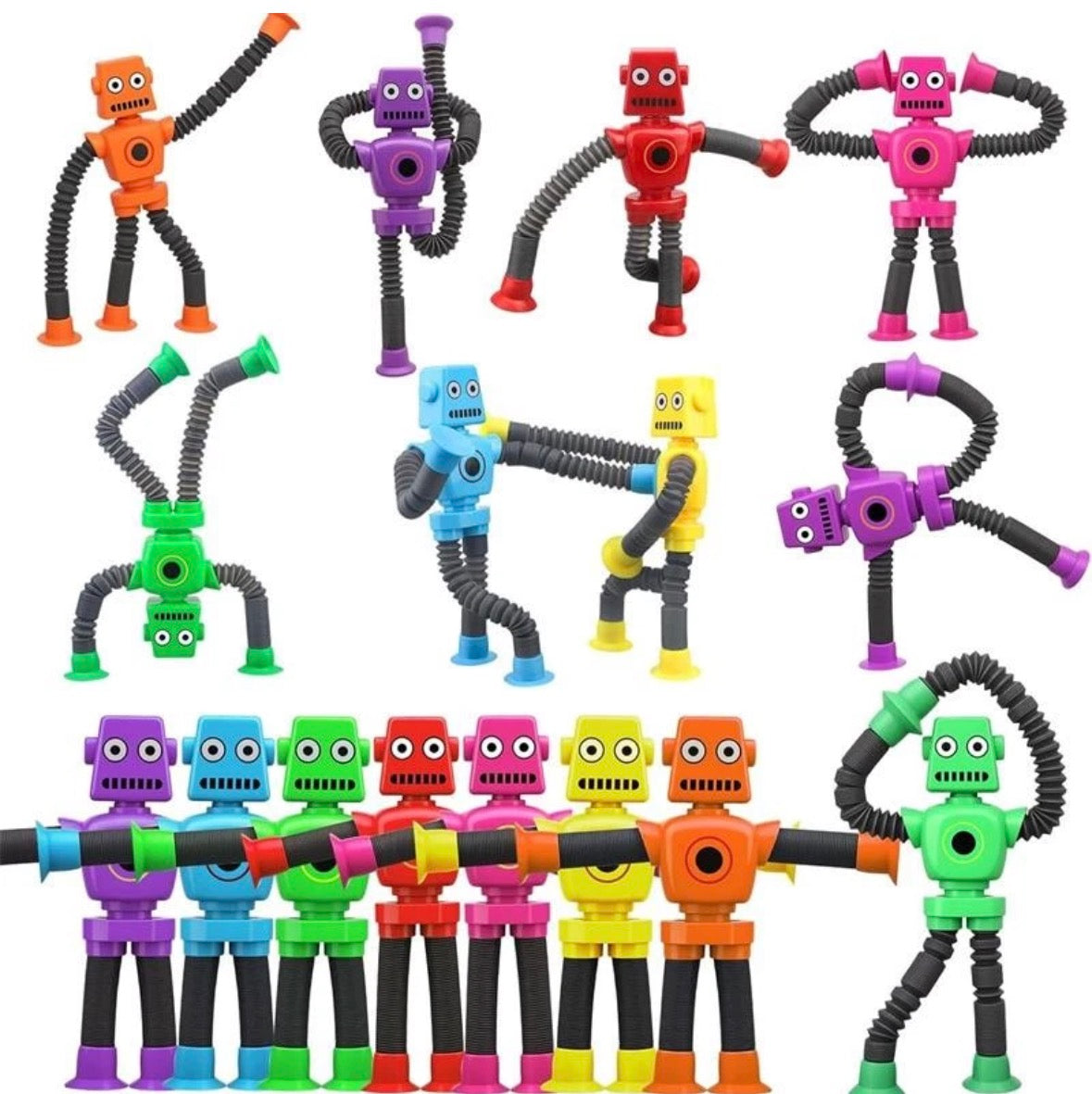 10pc Robot Suction Fidget Toy