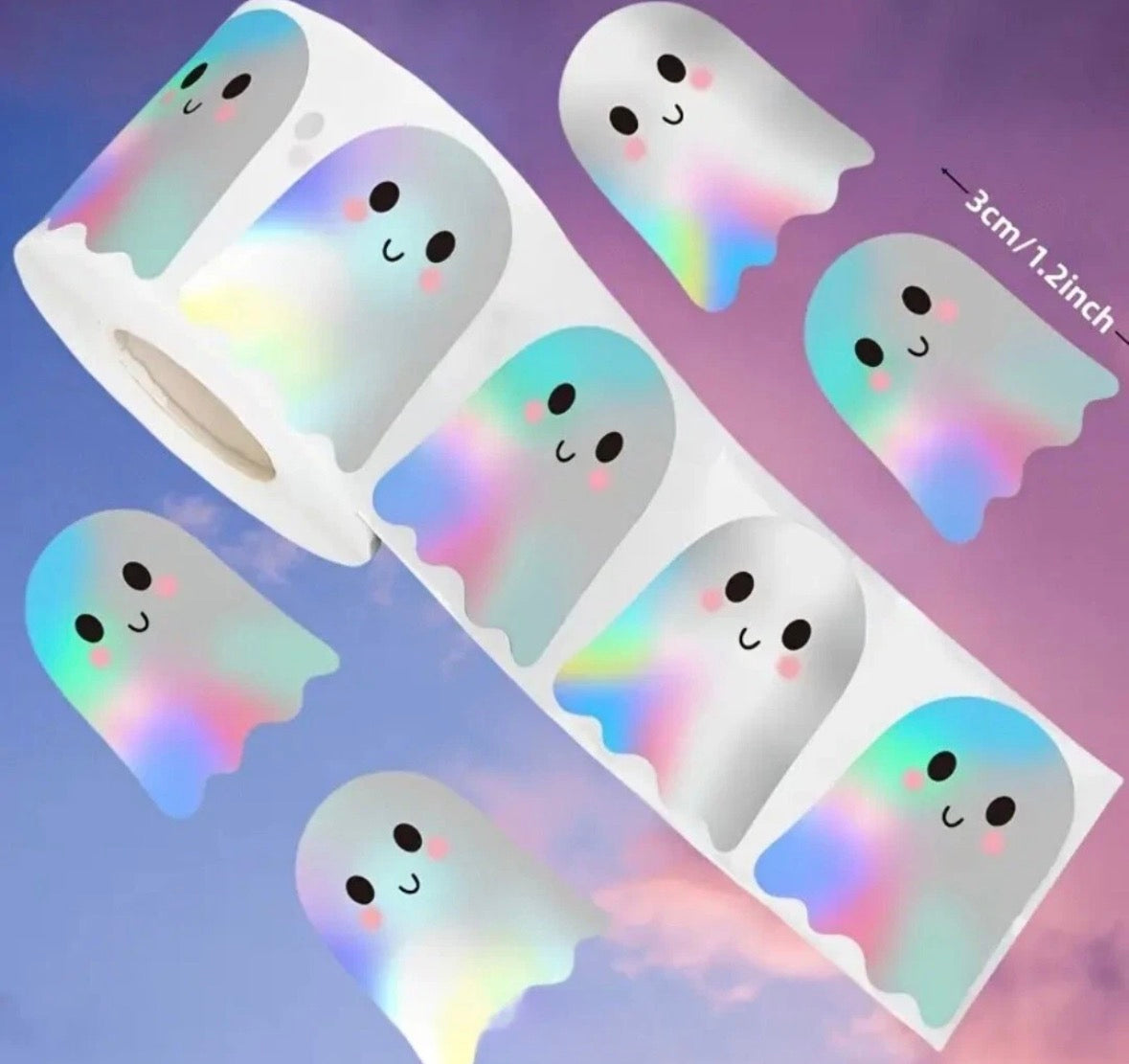 50x Ghost Holographic Stickers