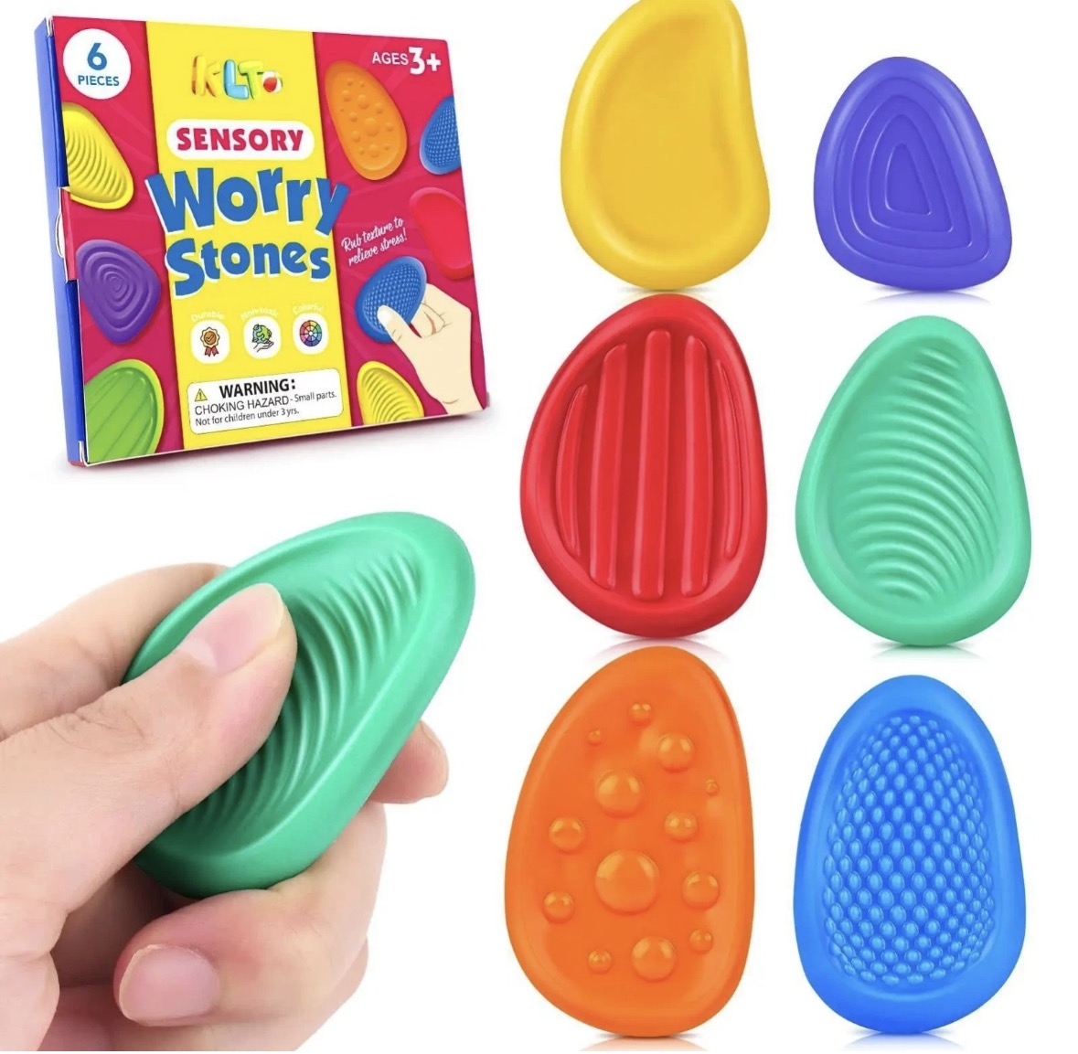 6pc Sensory Fidget Worry Stones