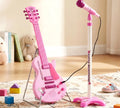 Guitar and Microphone Toy Set Musical Instruments Adjustable Stand Pink