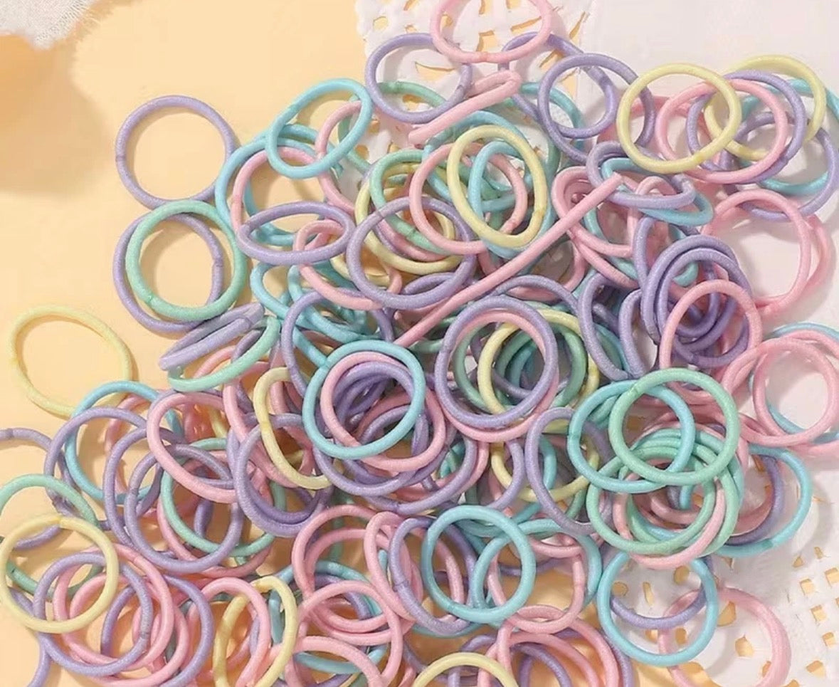 50PCS Pastel Hair Bobbles Elastic Hair Ties
