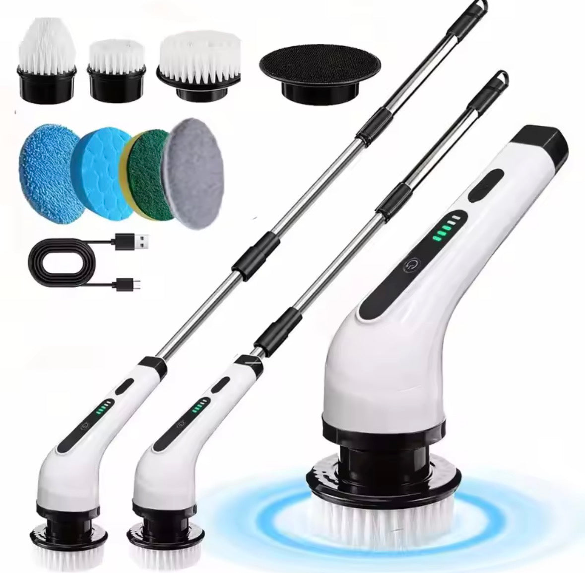 9 in 1 Electric Spin Scrubber Handheld Cleaning Brush
