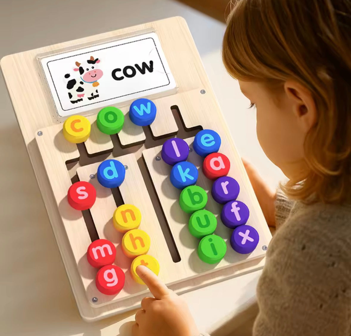 Wooden Word Spelling Moving Board