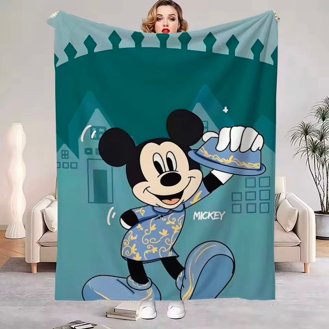 Black Earred Mouse Decorative Sofa Blankets