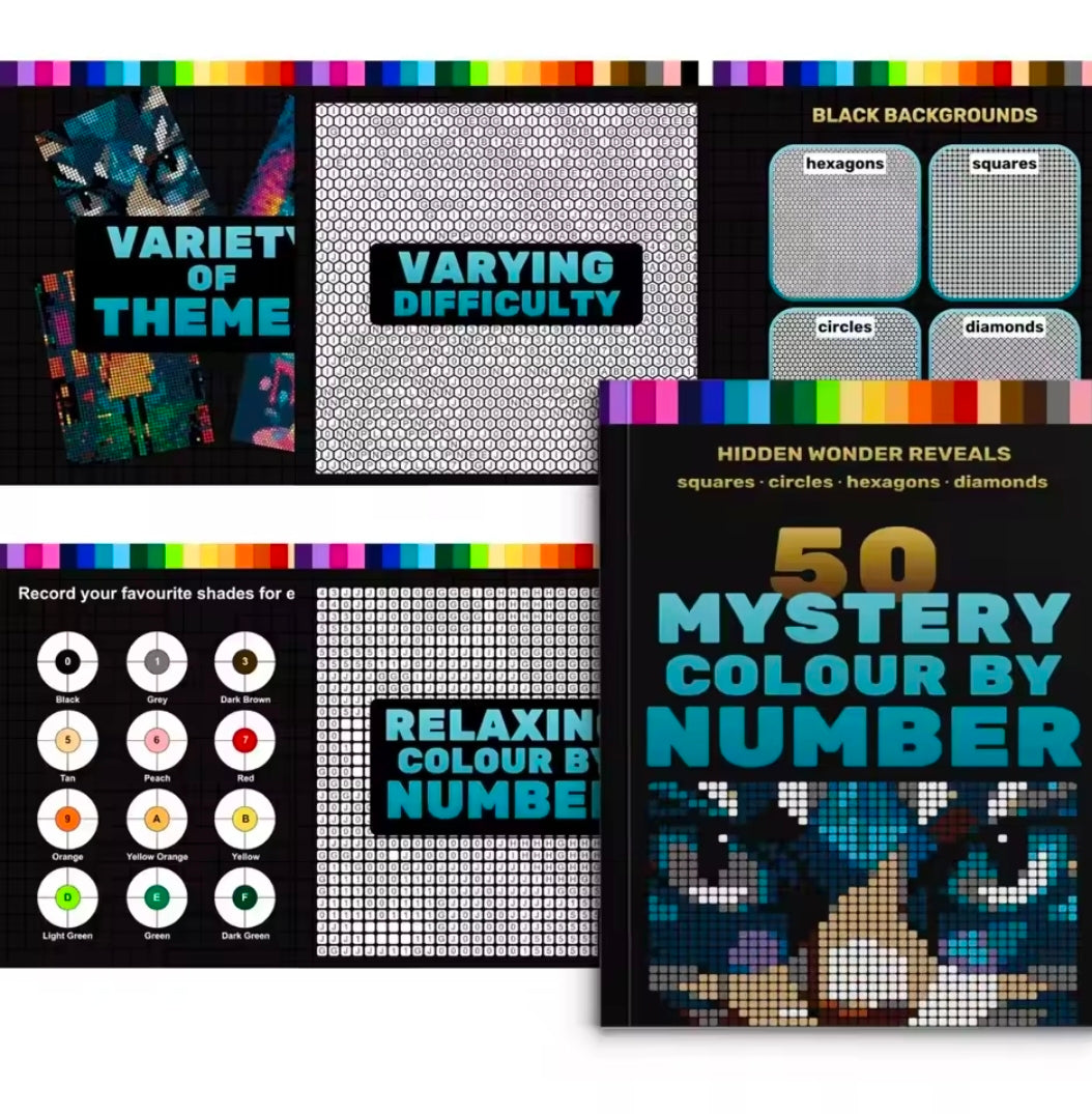 50 Designs Adult Color by Number Book